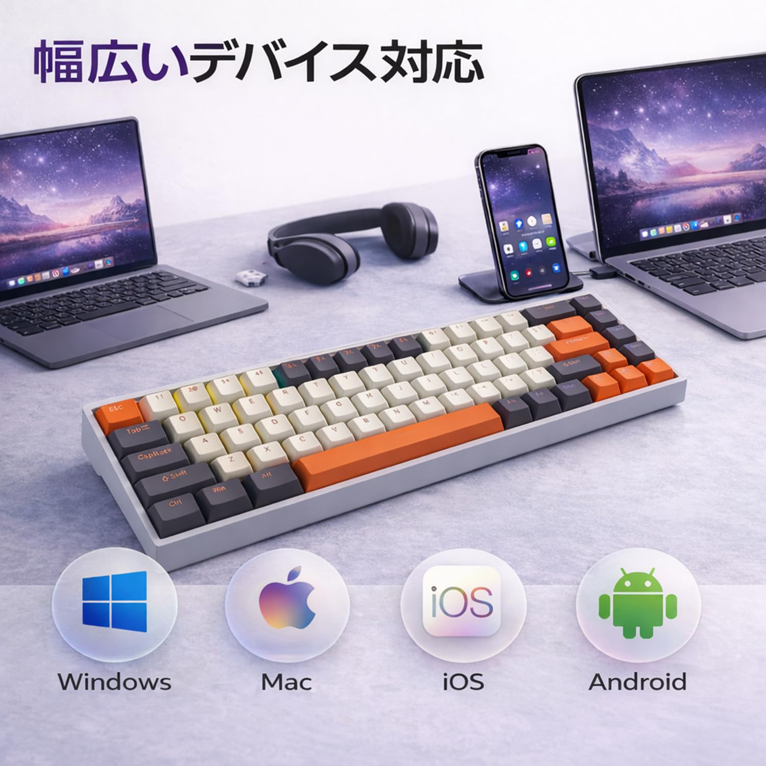 Amazon | KIMOCA メカニカルキーボード 無線 ホットスワップ可能